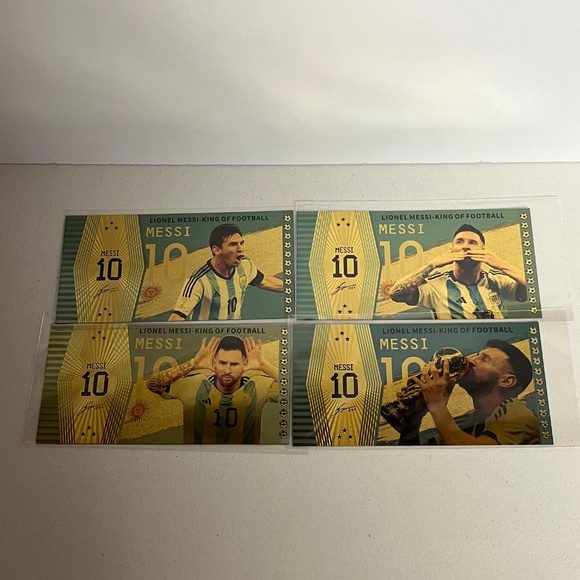 5 Lionel Messi Gold Foil Argentina Bank Note Notes Soccer Football Futbol #10 - Picture 3 of 10